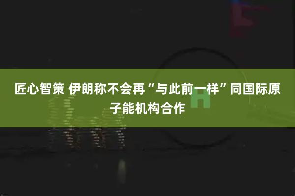 匠心智策 伊朗称不会再“与此前一样”同国际原子能机构合作